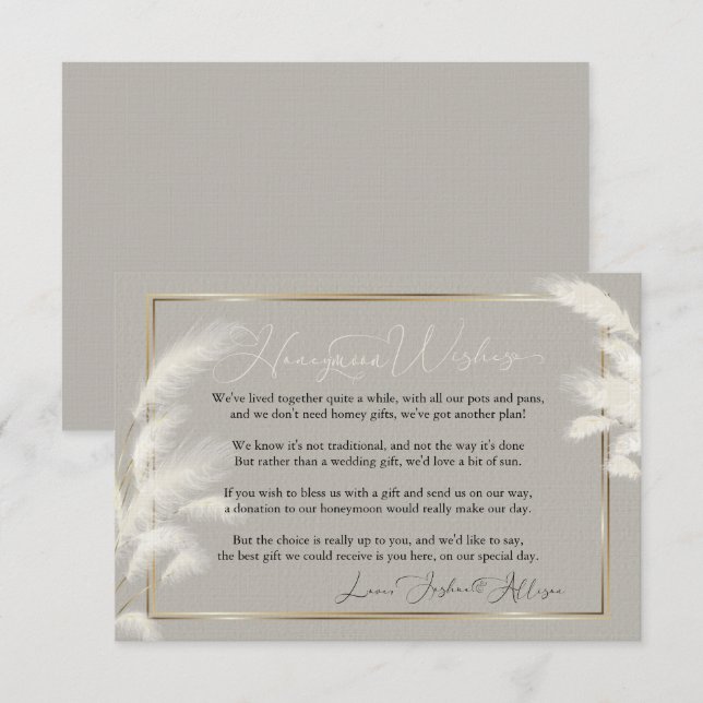 Flitterwochen wünscht Allison 1a Einladung (Vorne/Hinten)