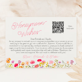 Flitterwochen wünscht Wildblumen Brautparty Begleitkarte
