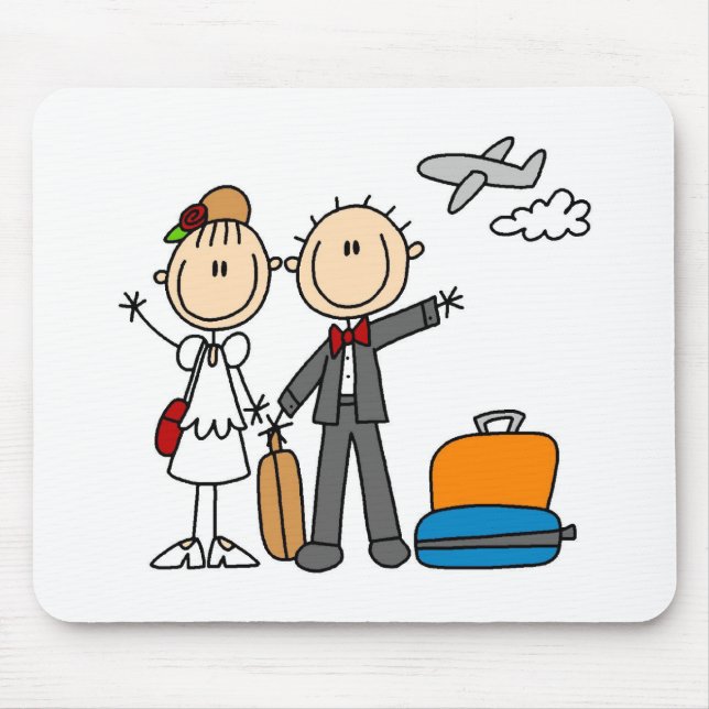 Flitterwochen-Zeit für die Braut und den Bräutigam Mousepad (Vorne)
