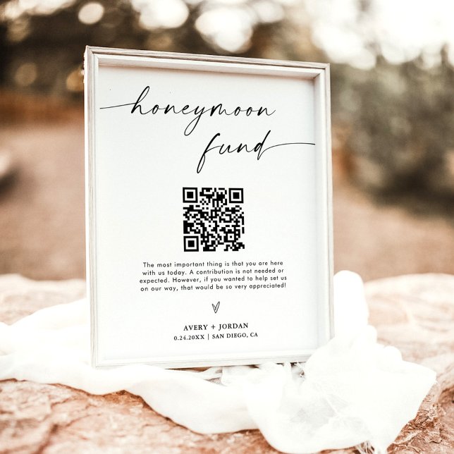 Flitterwochenfonds QR Code Sign, Minimalistische H Poster (Von Creator hochgeladen)