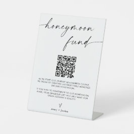 Flitterwochenfonds QR Code Sign, Minimalistische H Sockelschild