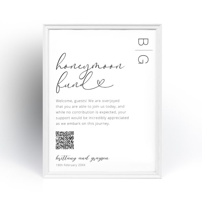 Flitterwochenfonds QR Code Wedding Poster (Von Creator hochgeladen)