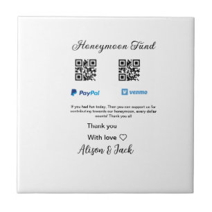 Flitterwochenfonds venomo paypal donation Q R paar Fliese