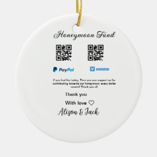 Flitterwochenfonds venomo paypal donation Q R paar Keramik Ornament