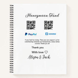 Flitterwochenfonds venomo paypal donation Q R paar Notizbuch