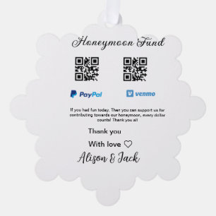 Flitterwochenfonds venomo paypal donation Q R paar Ornament Karte