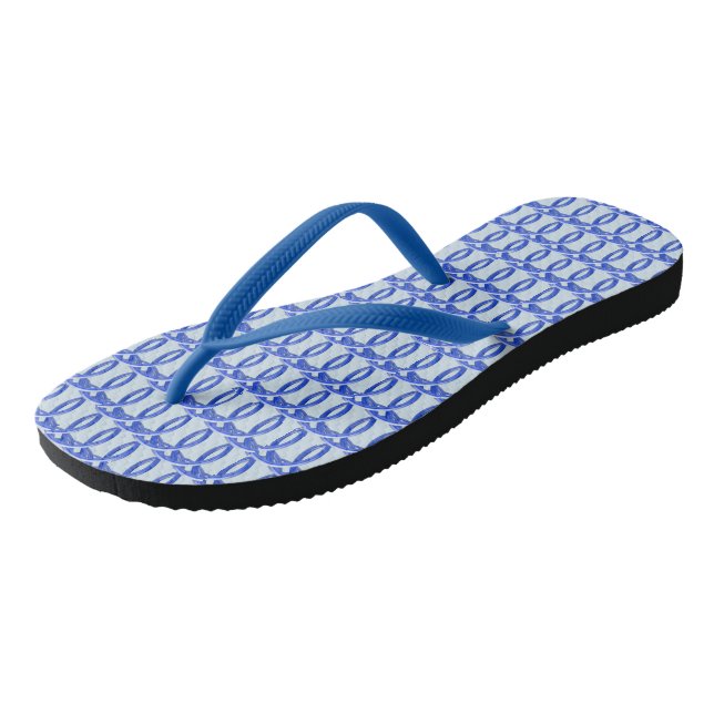 Fllip Flop - Blaues Wicker-Muster Flip Flops (Schrägansicht)