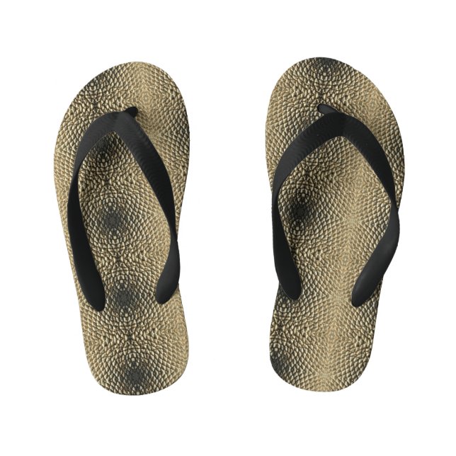 Fllip Flops - Muster für geometrische Sonnenblumen Kinderbadesandalen (Fußbett)