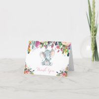 Floarl Niedlich Elephant Baby Girl Pink und Gray