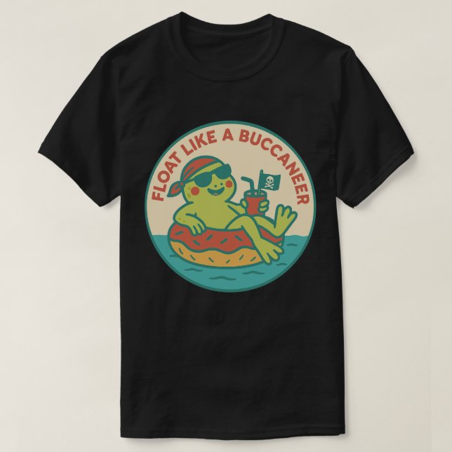 Float Like A Buccaneer Frog T-Shirt (Design vorne)
