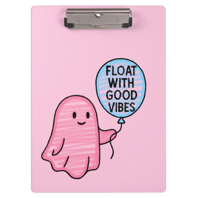 Float mit guten Vibes niedliches Bootdesign Klemmbrett (Vorderseite)