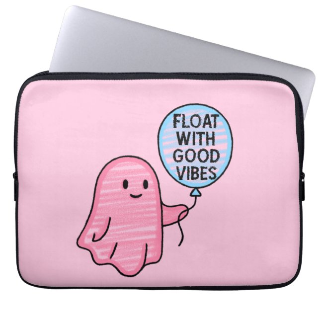 Float mit guten Vibes niedliches Bootdesign Laptopschutzhülle (Vorderseite)