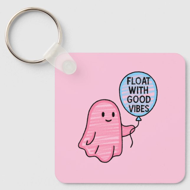 Float mit guten Vibes niedliches Bootdesign Schlüsselanhänger (Vorderseite)