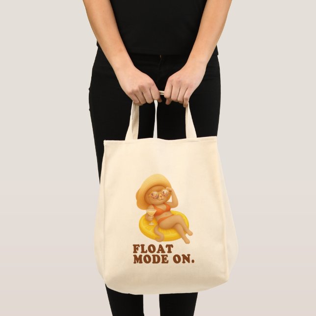 Float-Modus aktiviert: Sommerkatze-Limonen-Poolpar Tragetasche (Vorderseite (Produkt))