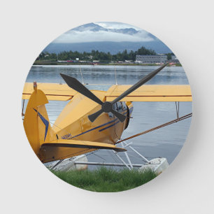 Float plane 6, Lake Hood, Anchorage, Alaska, USA Runde Wanduhr