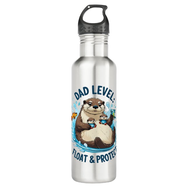 Float & Protect - Otter Vater Funny Edelstahlflasche (Vorderseite)