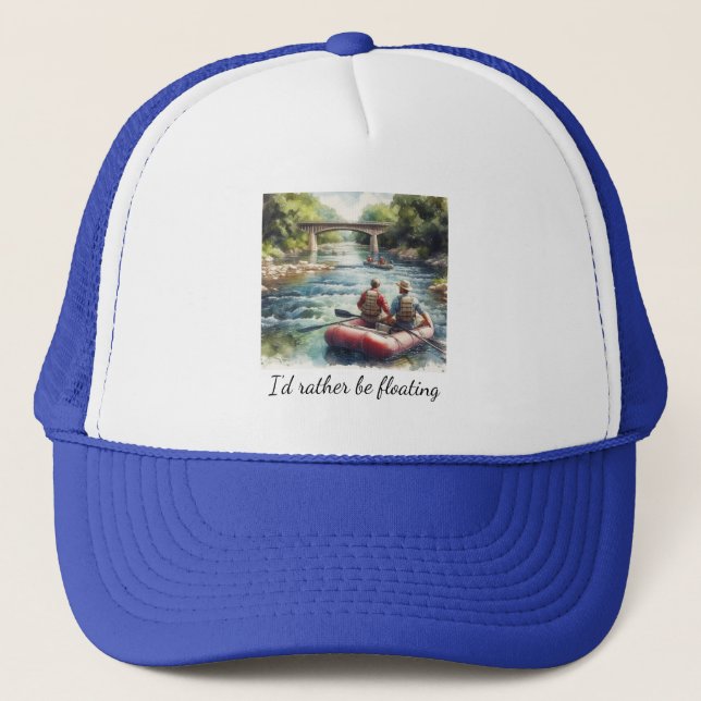 Float Trip Adventure Blue Trucker Hat Truckerkappe (Vorderseite)