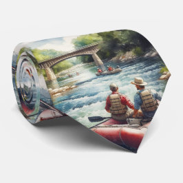 Float Trip Wasserfarbe Fluss Abenteuer Neck Tie Krawatte