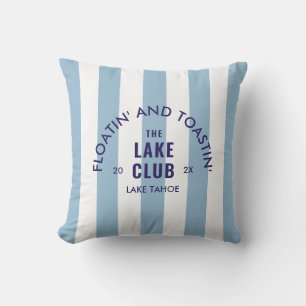 Floatin' and Toastin' Der Club Blue Strip Kissen