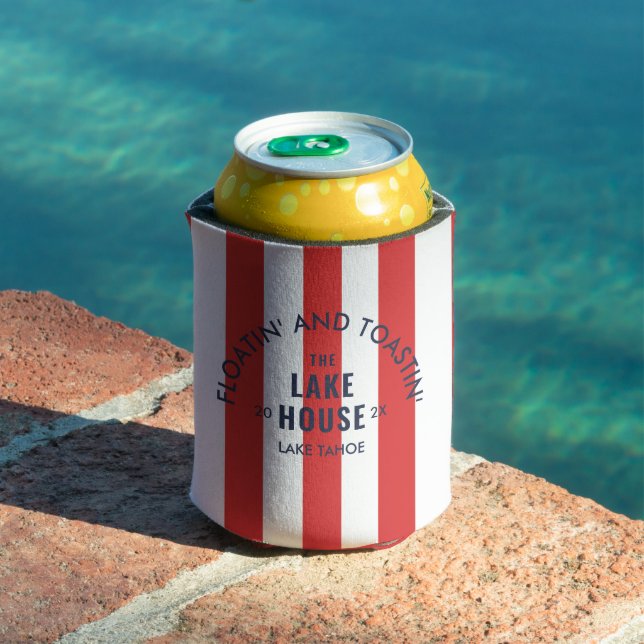 Floatin' and Toastin' The Lake House Roter Streife Dosenkühler (In Situ Pool)