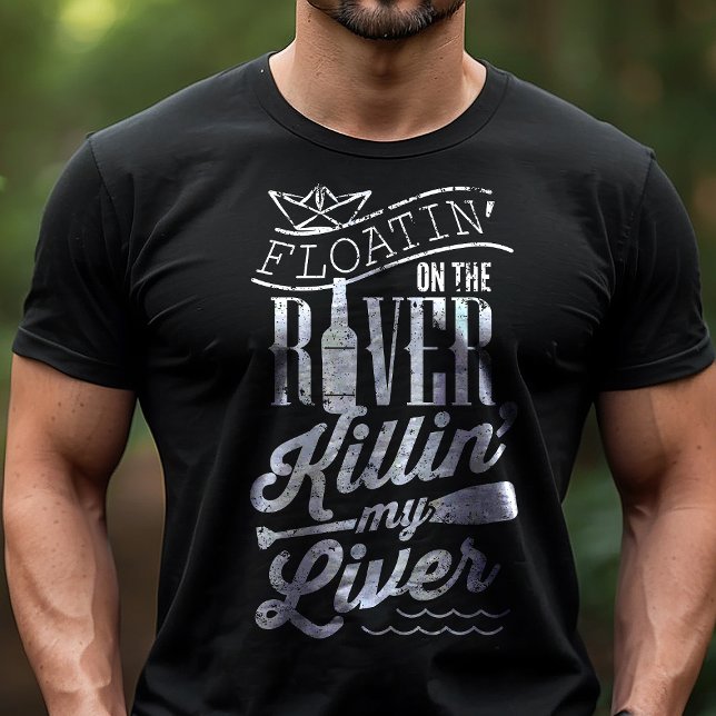 Floatin auf dem Fluss Killin My Liver Funny Campin Tri-Blend Shirt (Von Creator hochgeladen)