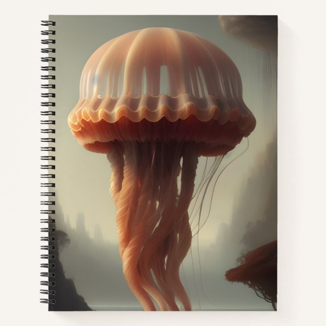 Floating Alien Jellyfish Notebook Notizbuch (Vorderseite)