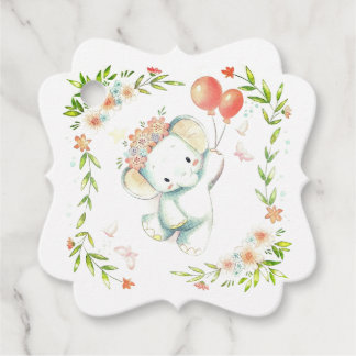 Floating Baby Elephant mit Balloons Geschenkanhänger