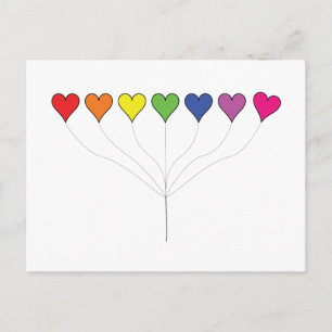 Floating Balloon Hearts Postcard Postkarte