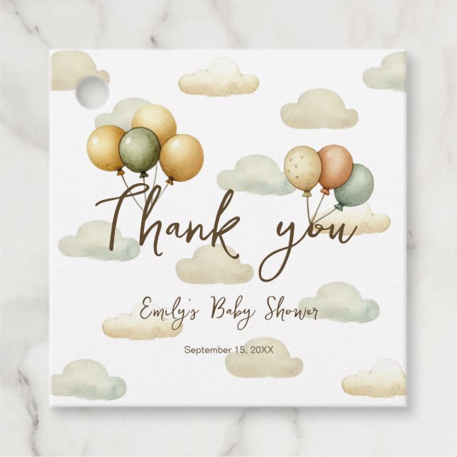 Floating Balloons Abenteuer Danke White Geschenkanhänger (Vorderseite)