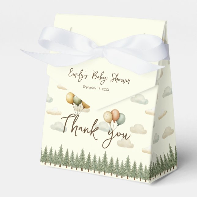 Floating Bear Adventures Babydusche Danke Geschenkschachtel (Vorderseite)