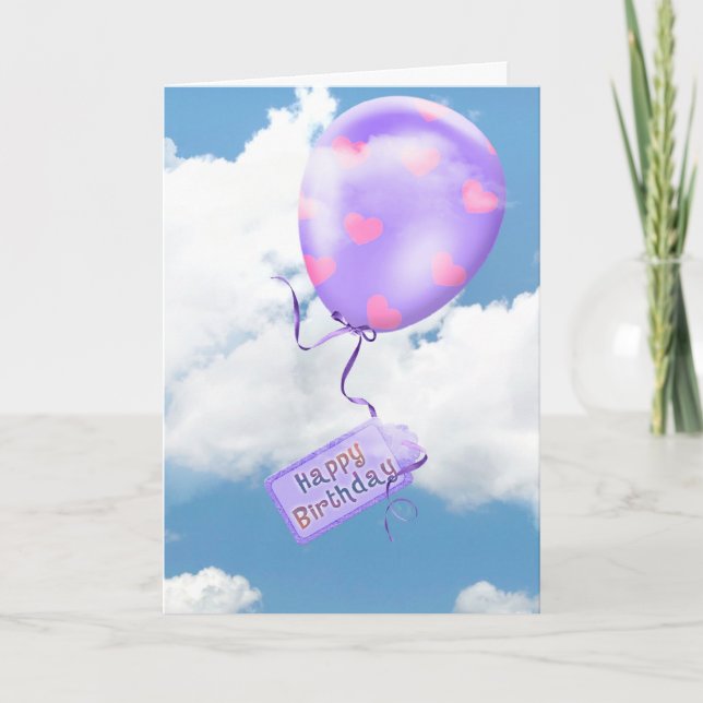 Floating Birthday Balloon Karte (Vorderseite)