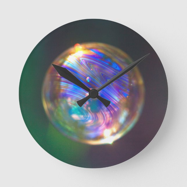 Floating-Blase-Reflektion Runde Wanduhr (Vorderseite)