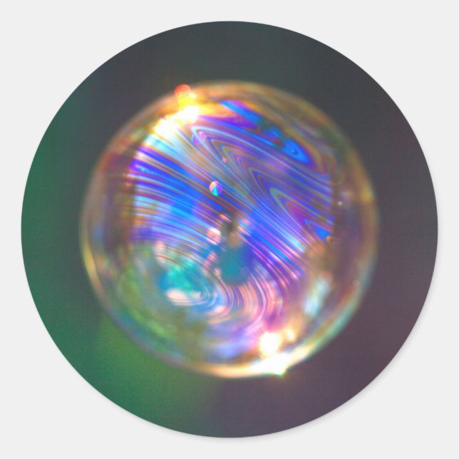 Floating-Blase-Reflektion Runder Aufkleber (Vorderseite)