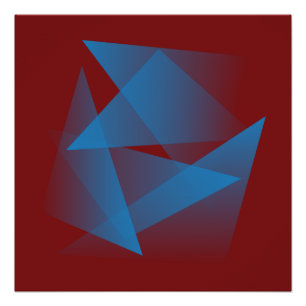 Floating Blue Fragments Poster