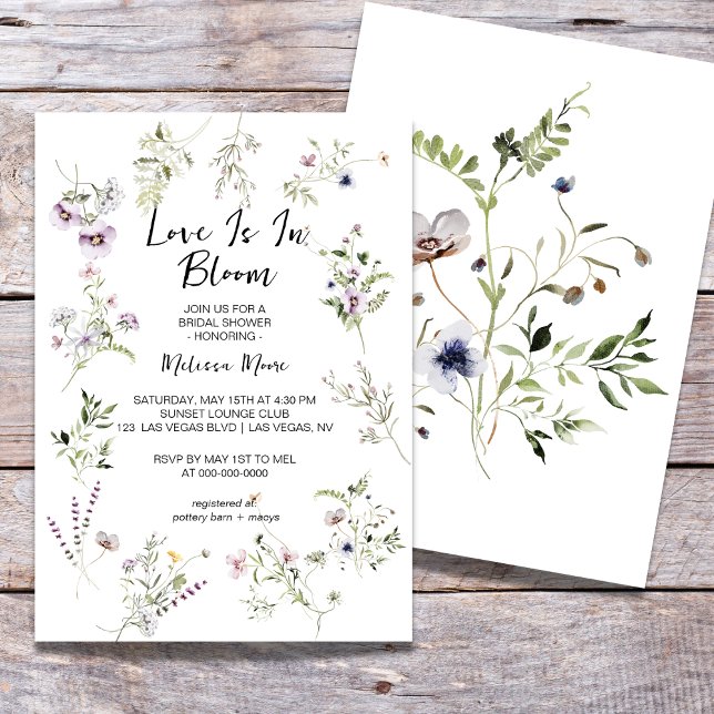 Floating-Blume Blooms Bridal-Dusche Einladung (Von Creator hochgeladen)