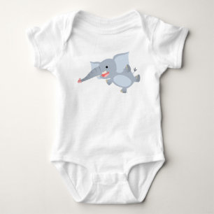 Floating-Cartoon Elephant Baby Apparel Strampler
