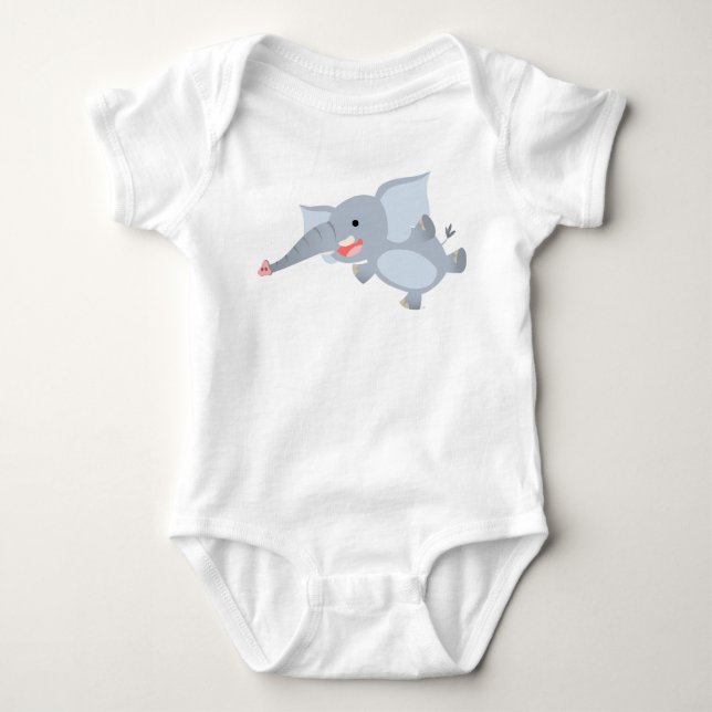 Floating-Cartoon Elephant Baby Apparel Strampler (Vorderseite)