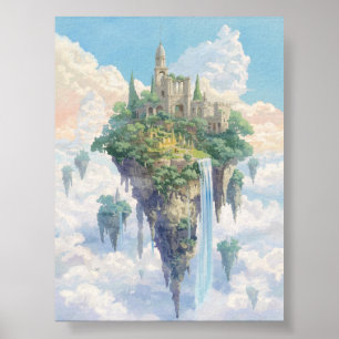 Floating Castle in the Sky Poster
