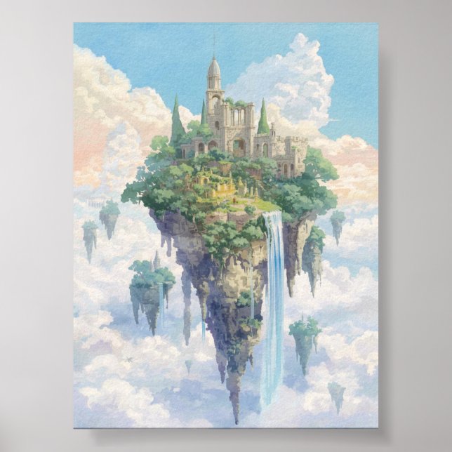 Floating Castle in the Sky Poster (Vorne)