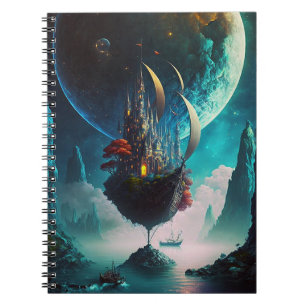 Floating Castle Ship Fantasy Art Notebook Notizblock