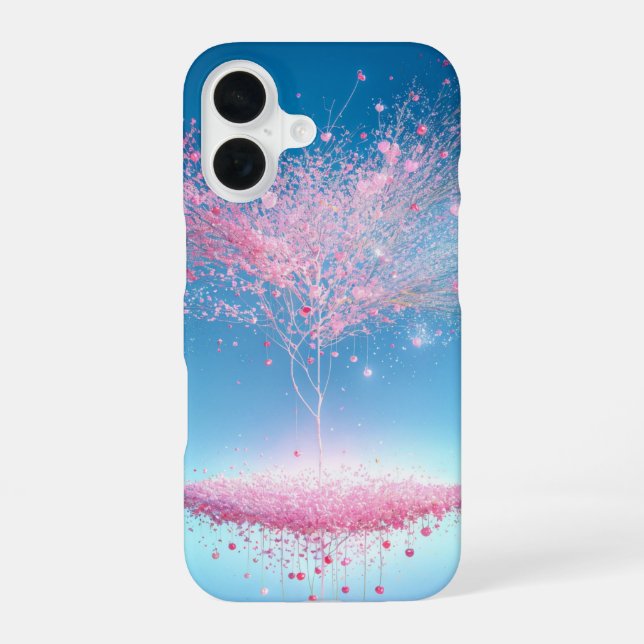 Floating Cherry Blossom Tree & Light Phone Case iPhone 16 Hülle (Rückseite)
