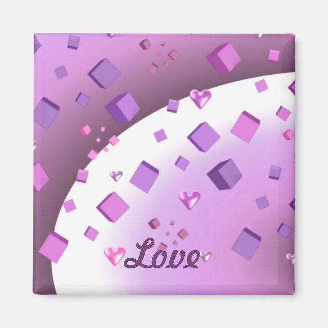 Floating Cubes and Hearts Magnet (Vorne)