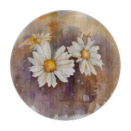 Floating Daisy Watercolor Schneidebrett