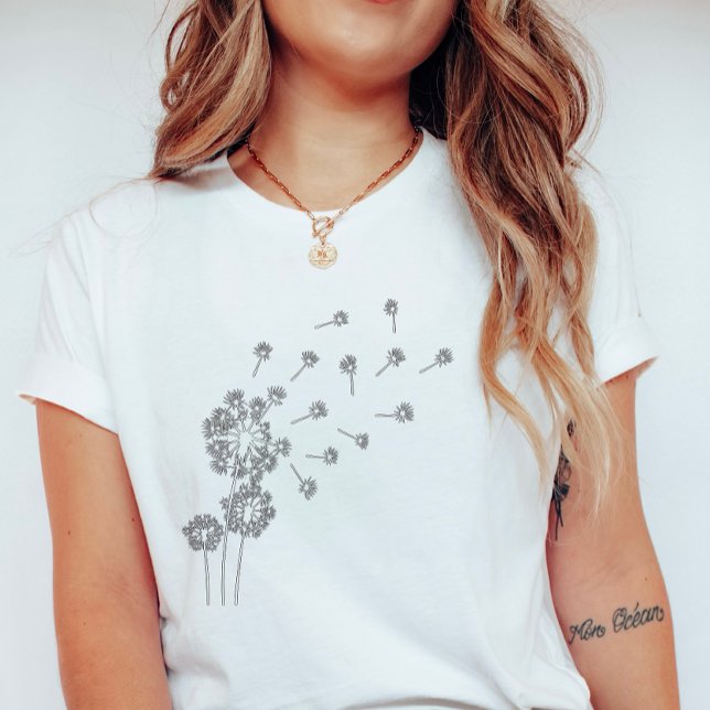 Floating Dandelion Seeds; Cute Minimalist Summer T-Shirt (Von Creator hochgeladen)