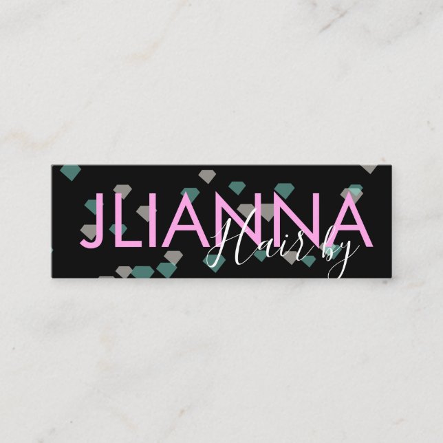 Floating Diamond Makeup Salon Nails Eyelashes Mini Visitenkarte (Vorderseite)