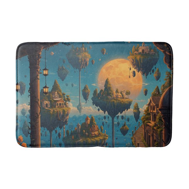 Floating Dreamscapes: Surreal Sky Islands Badematte (Vorderseite)