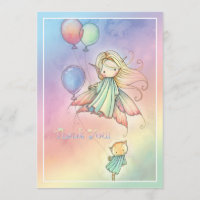 Floating Fairy and Cat Matching Danke Karten