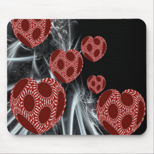 Floating Fantasy Fraktal Art Hearts Mousepad