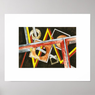 Floating Formen Handgemalt Moderne geometrische Ku Poster