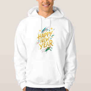 Floating Graffiti Elegance - New Year in Gold, Neo Hoodie